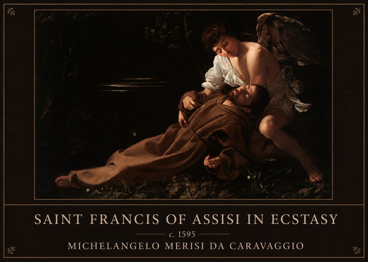 Michelangelo Merisi da Caravaggio Saint Francis of Assisi in Ecstasy No3 - Affiche