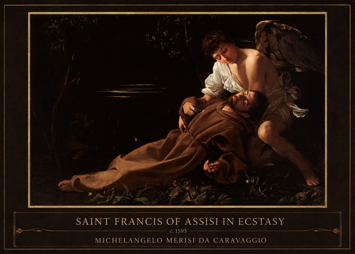 Michelangelo Merisi da Caravaggio Saint Francis of Assisi in Ecstasy No6 - Affiche