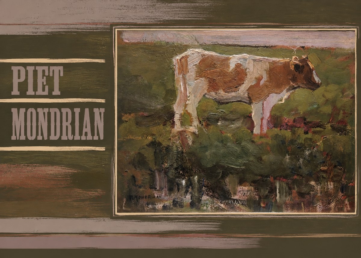 Piet Mondrian Cow No5 - Affiche