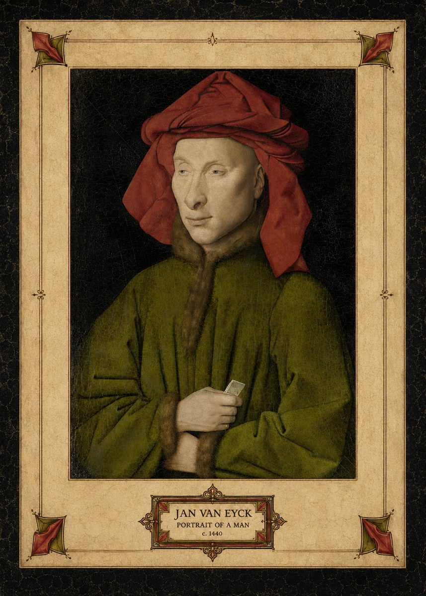 Jan van Eyck Portrait of a Man I No3 - Affiche