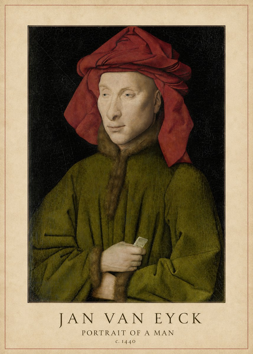 Jan van Eyck Portrait of a Man I No5 - Affiche
