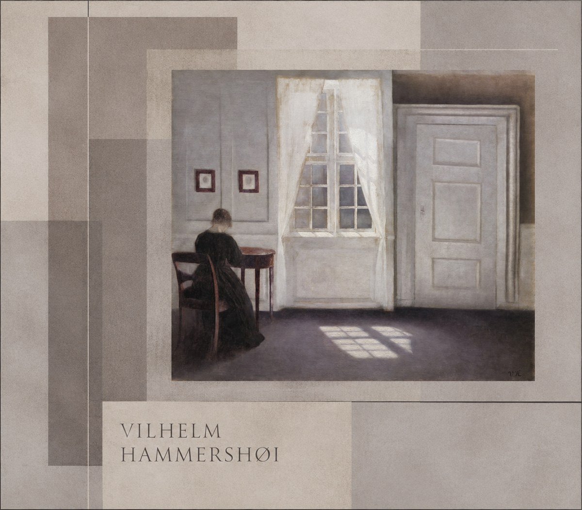 Vilhelm Hammershøi Interior with a Woman at a Table No5 - Affiche