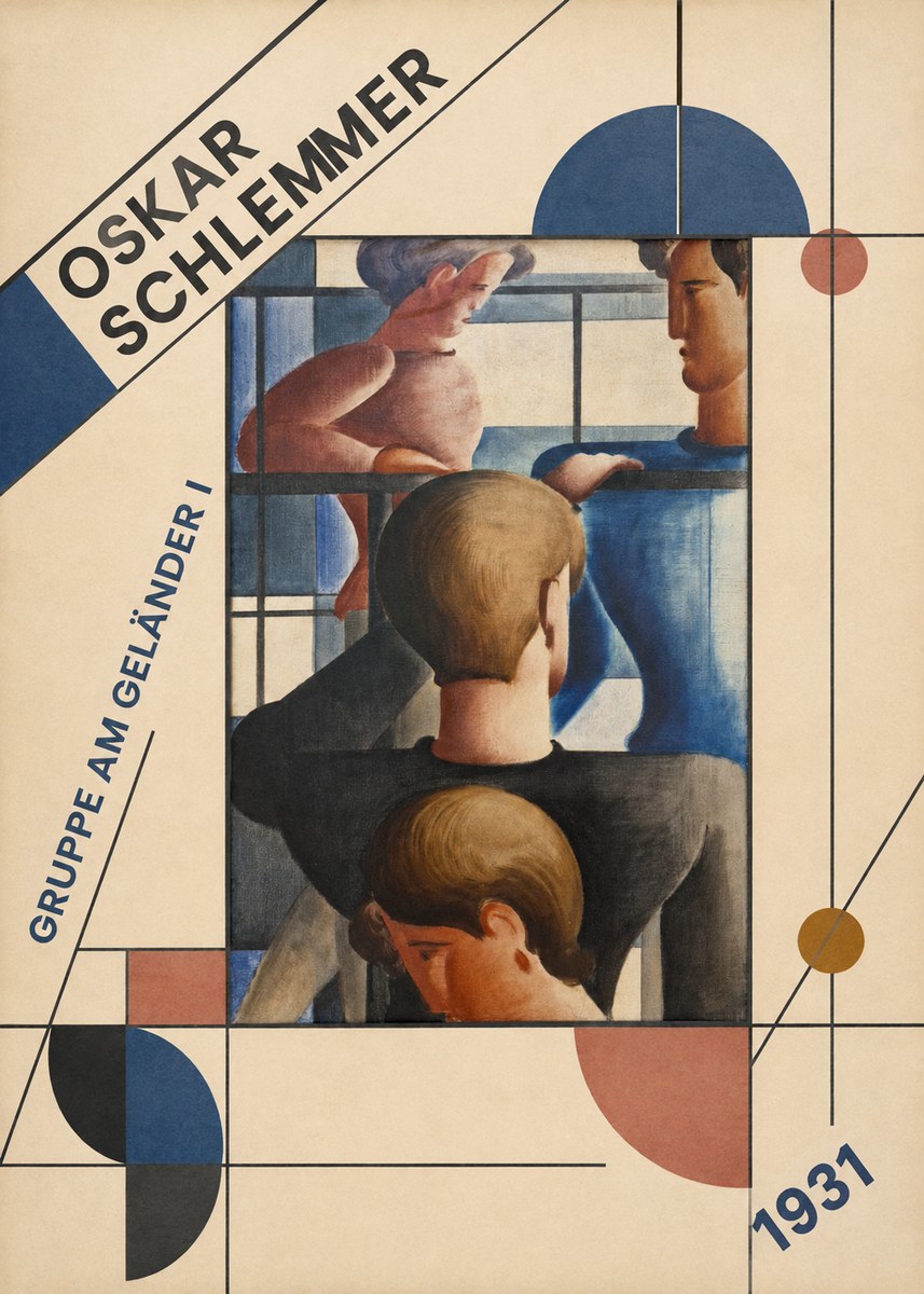 Oskar Schlemmer Gruppe Am Geländer I No3 - Affiche