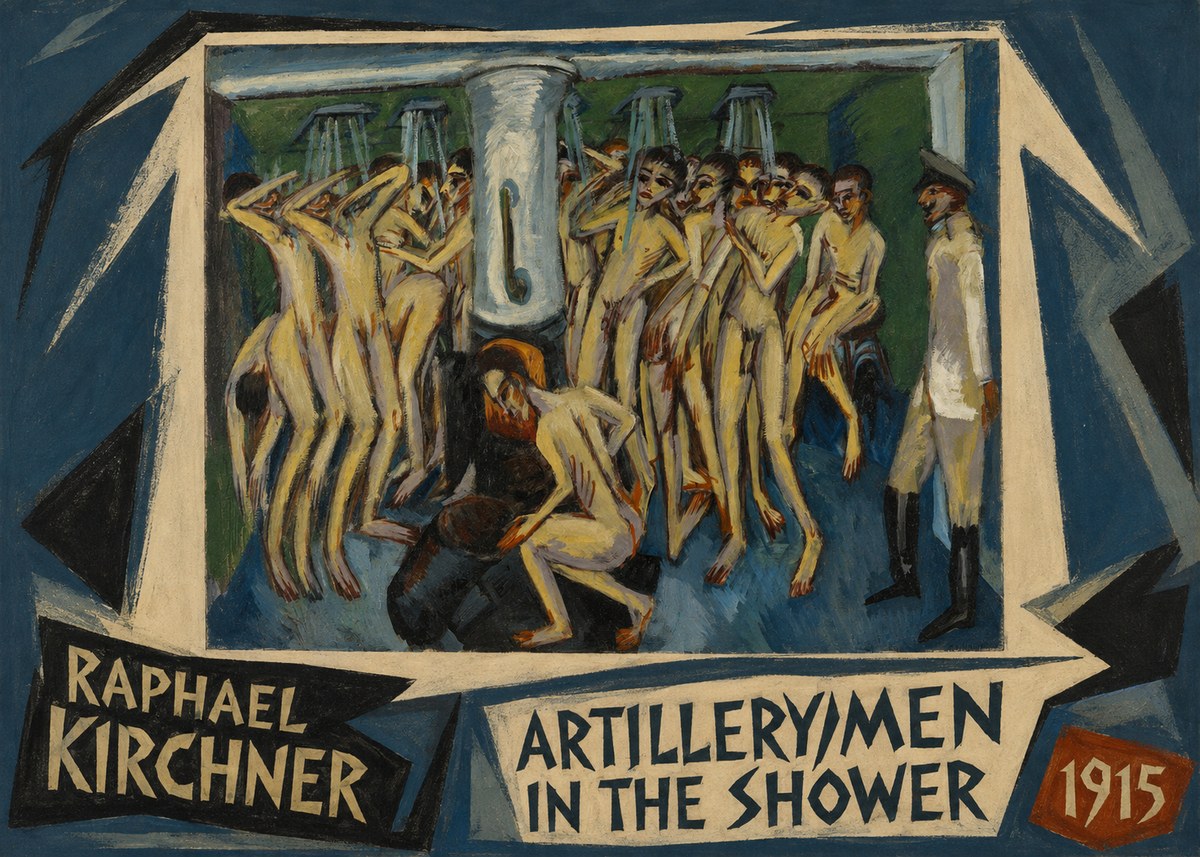 Raphael Kirchner Artillerymen in the Shower No1 - Affiche