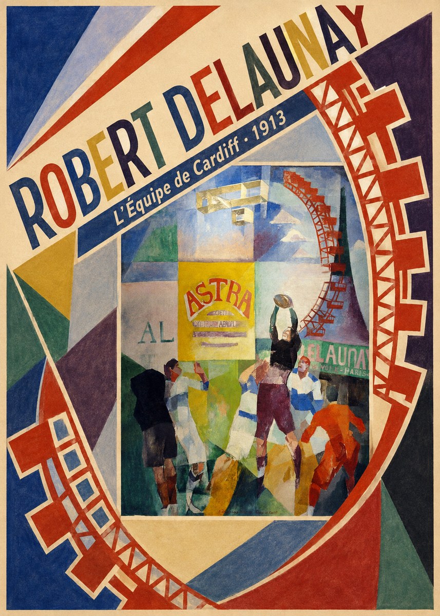 Robert Delaunay L'équipe De Cardiff - 1913 No4 - Affiche