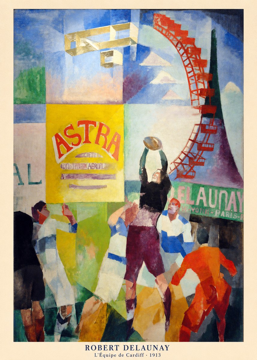 Robert Delaunay L'équipe De Cardiff - 1913 No5 - Affiche