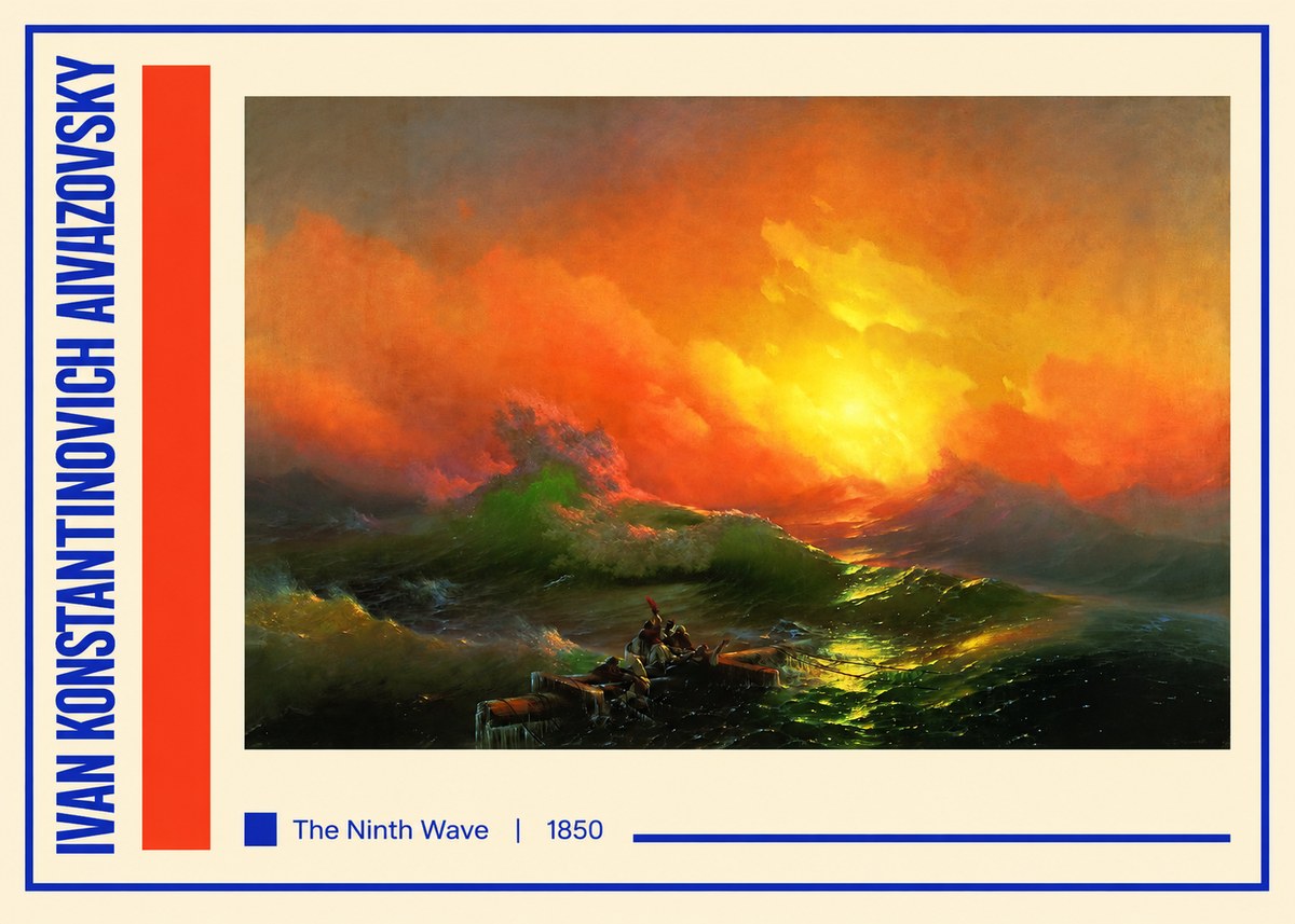 Ivan Konstantinovich Aivazovsky The Ninth Wave I No2 - Affiche