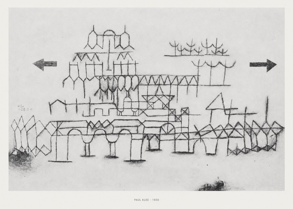 Paul Klee Architektur No5 - Affiche