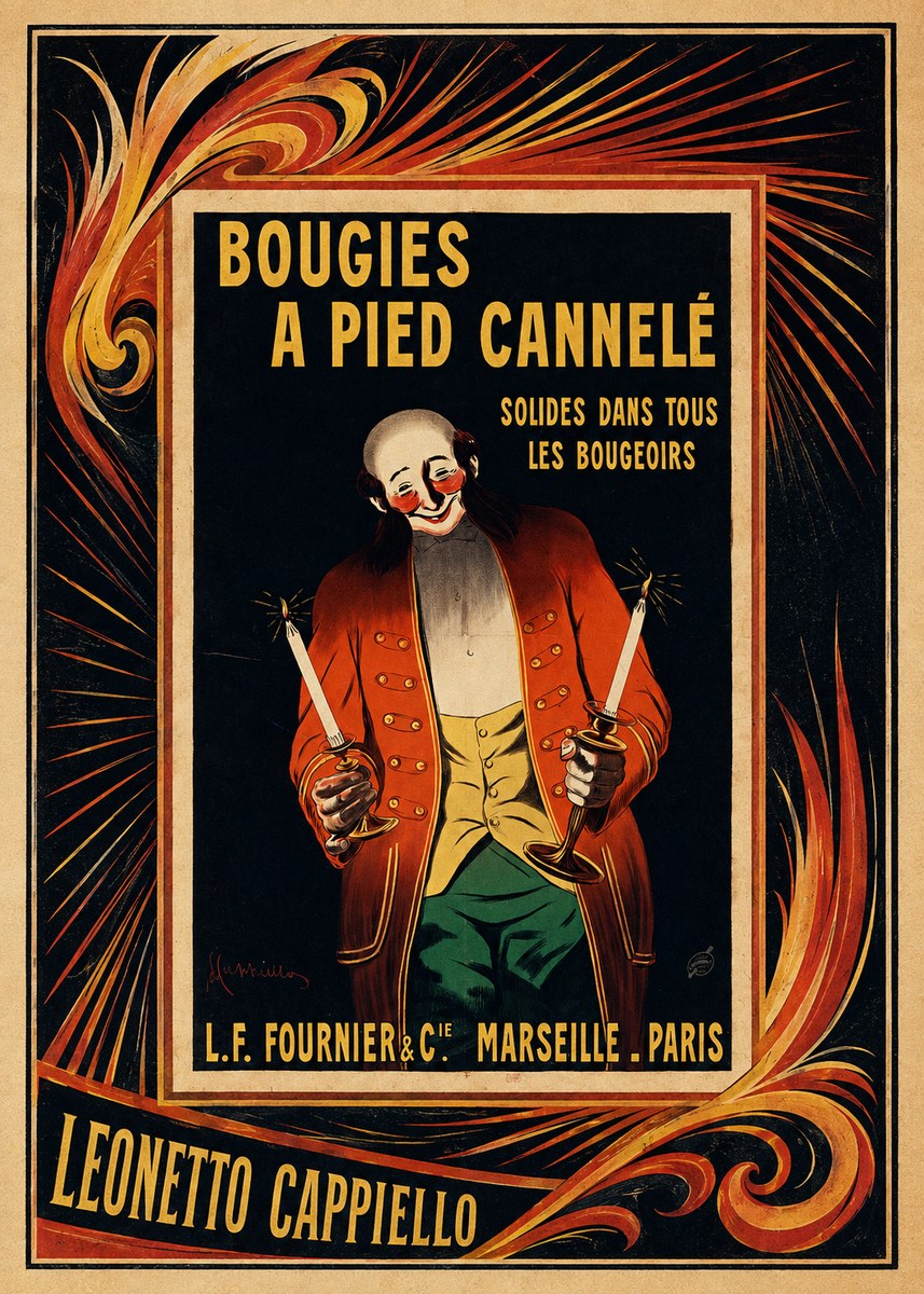 Leonetto Cappiello Bougies a Pied Cannelé No4 - Affiche