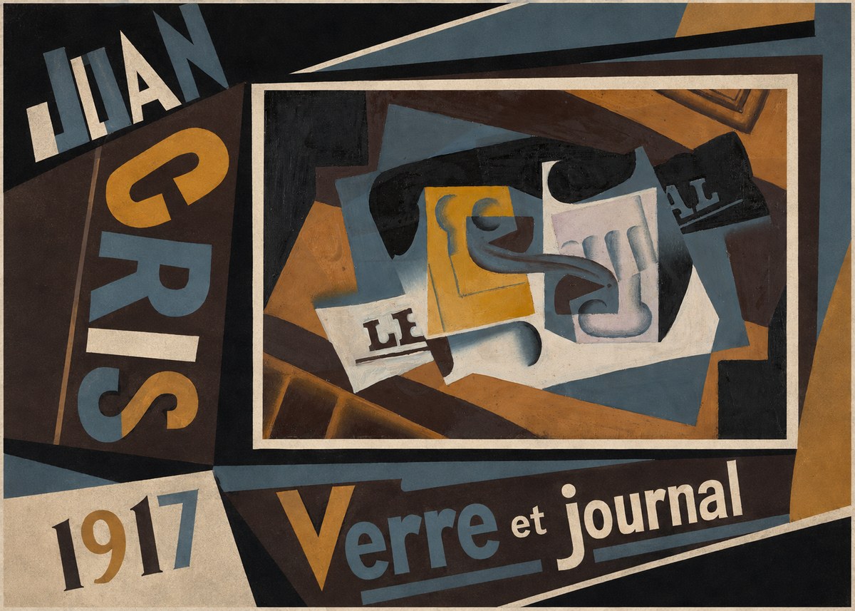Juan Gris Verre Et Journal No5 - Affiche