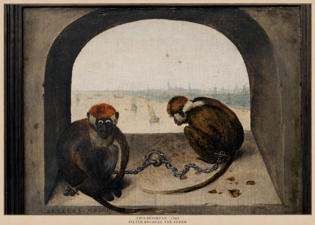 Pieter Bruegel Two Monkeys II No5 - Affiche