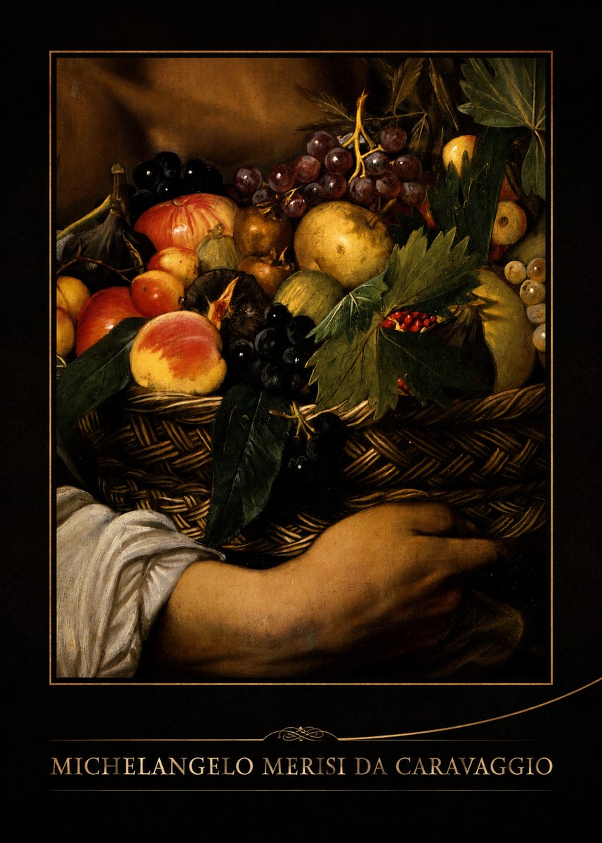 Michelangelo Merisi da Caravaggio Basket of Fruit No2 - Affiche