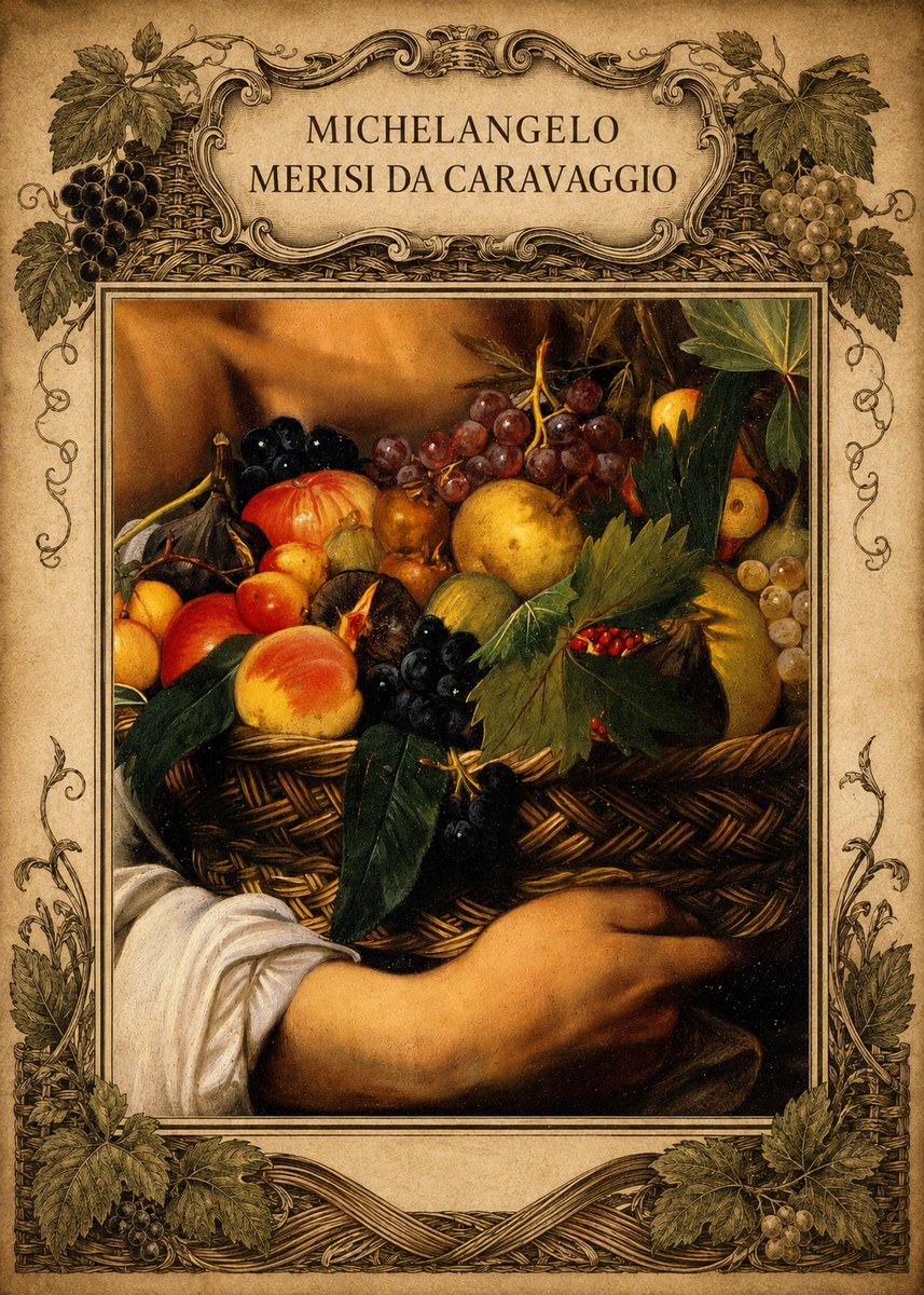 Michelangelo Merisi da Caravaggio Basket of Fruit No4 - Affiche