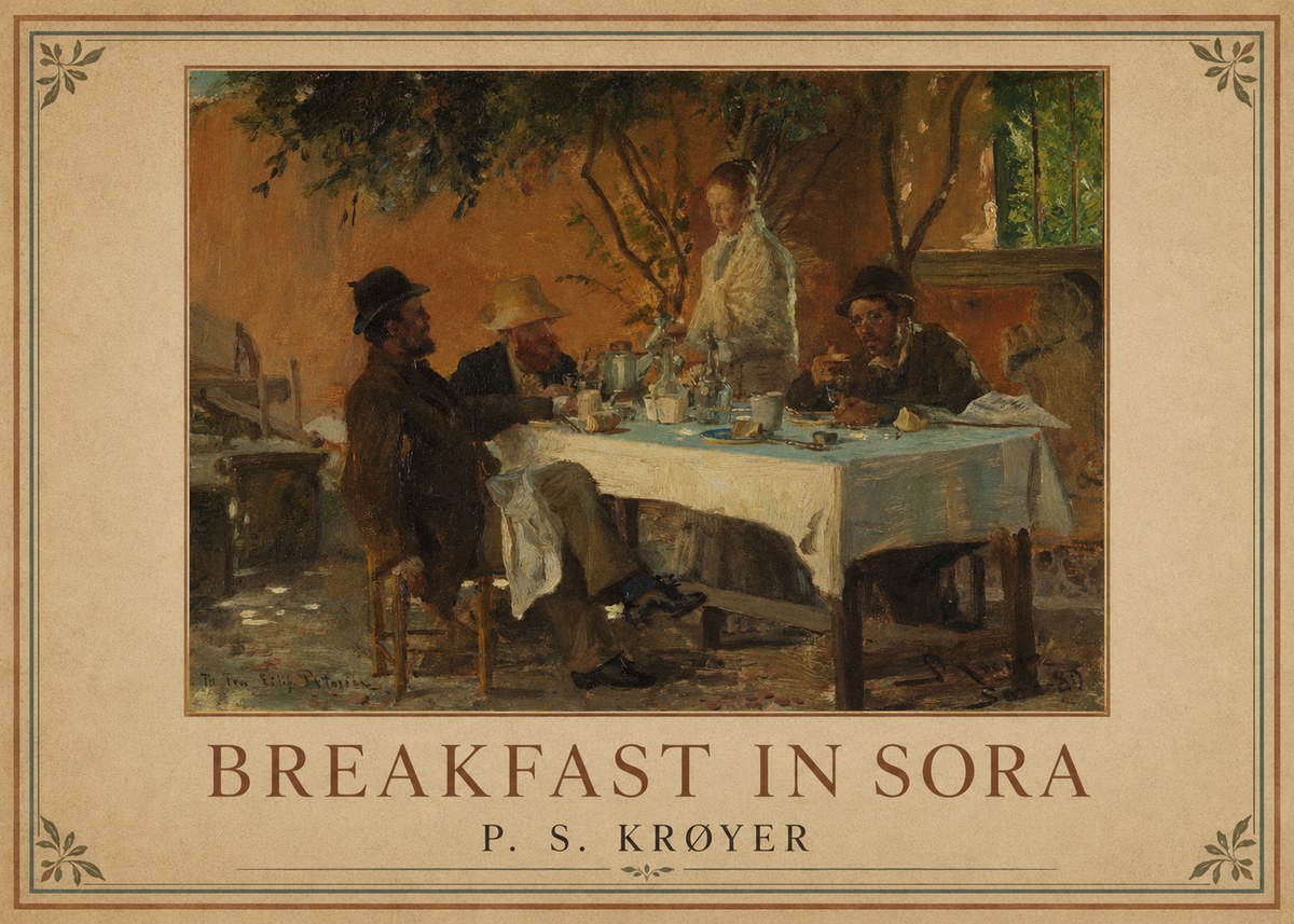 P.S. Krøyer Breakfast in Sora No1 - Affiche