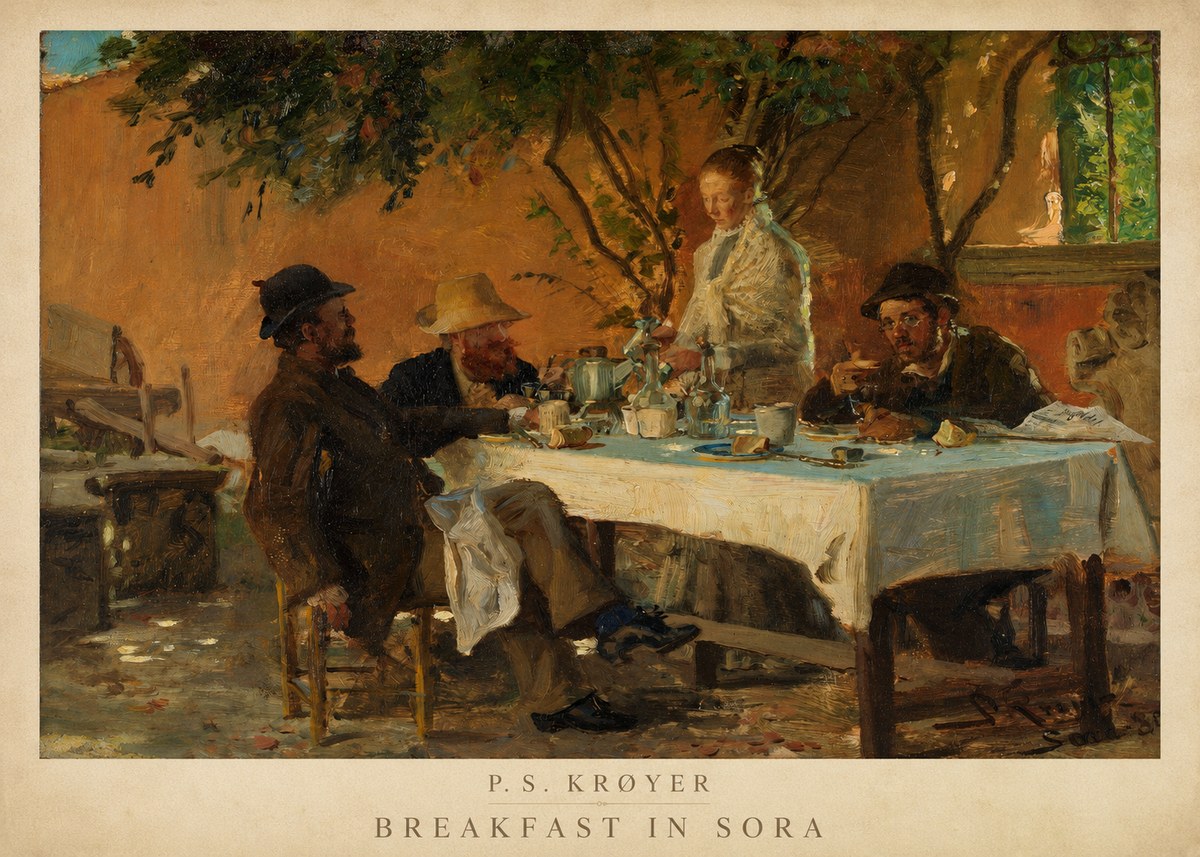 P.S. Krøyer Breakfast in Sora No3 - Affiche