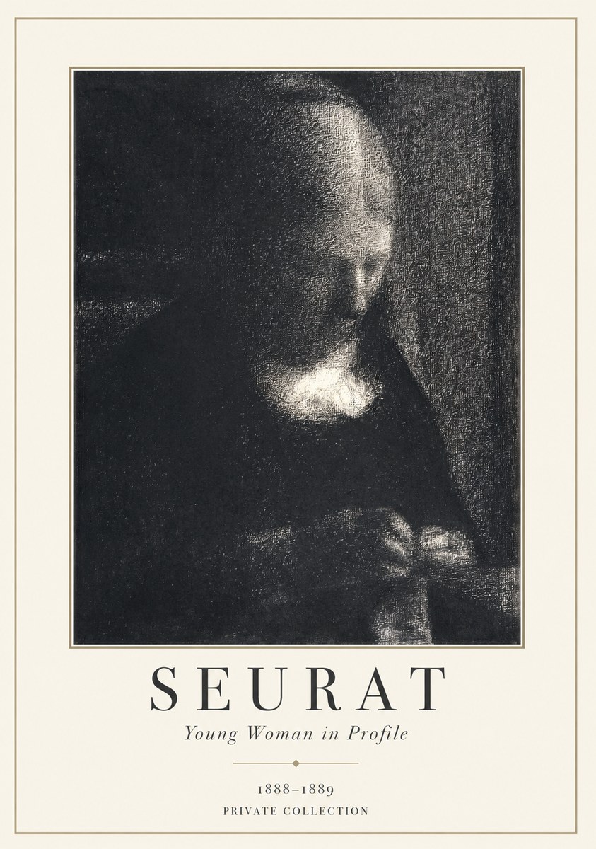 Seurat Young Woman in Profile No1 - Affiche