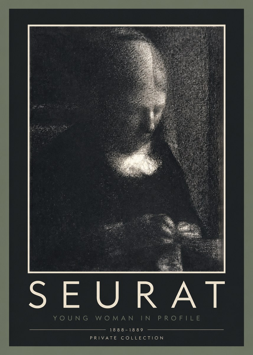 Seurat Young Woman in Profile No2 - Affiche