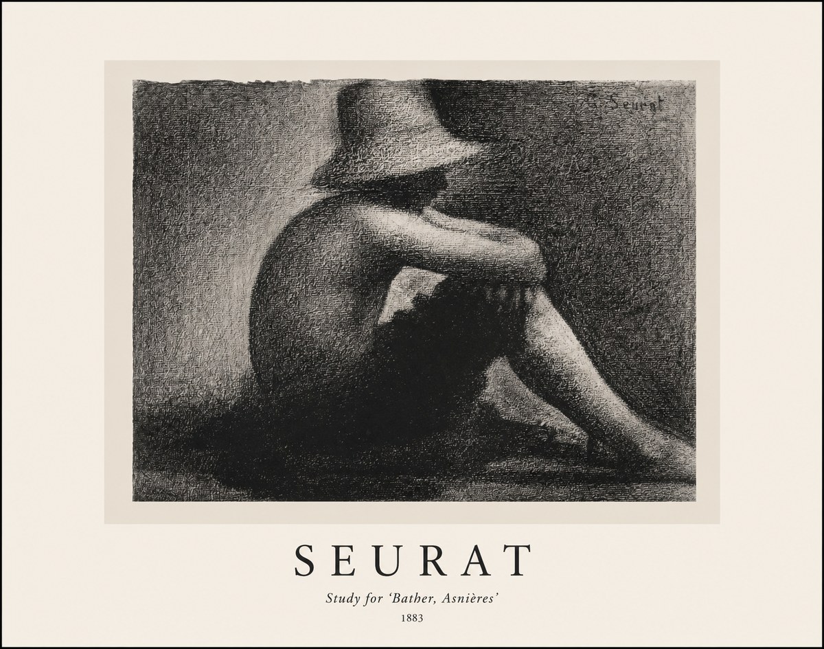 Seurat Study for 'Bather, Asnières' No1 - Affiche