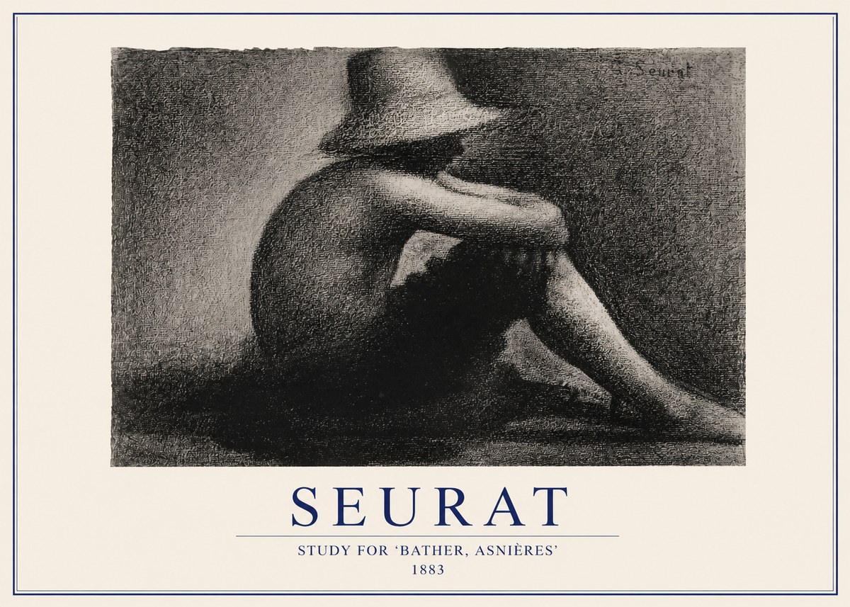 Seurat Study for 'Bather, Asnières' No2 - Affiche