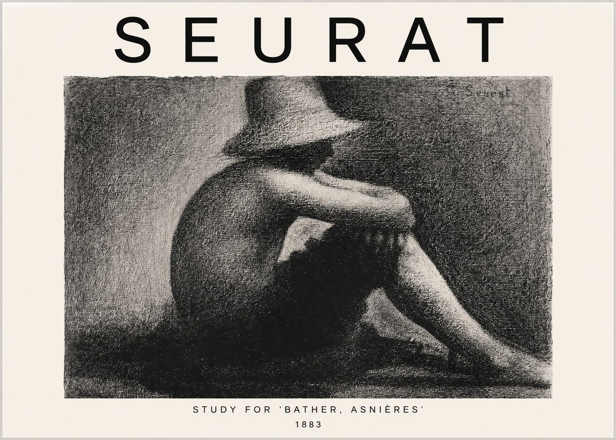 Seurat Study for 'Bather, Asnières' No3 - Affiche