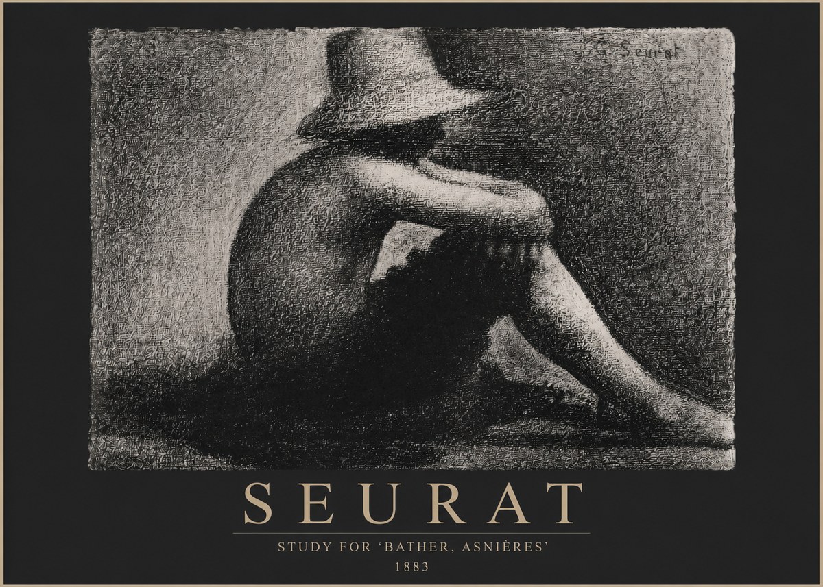 Seurat Study for 'Bather, Asnières' No4 - Affiche