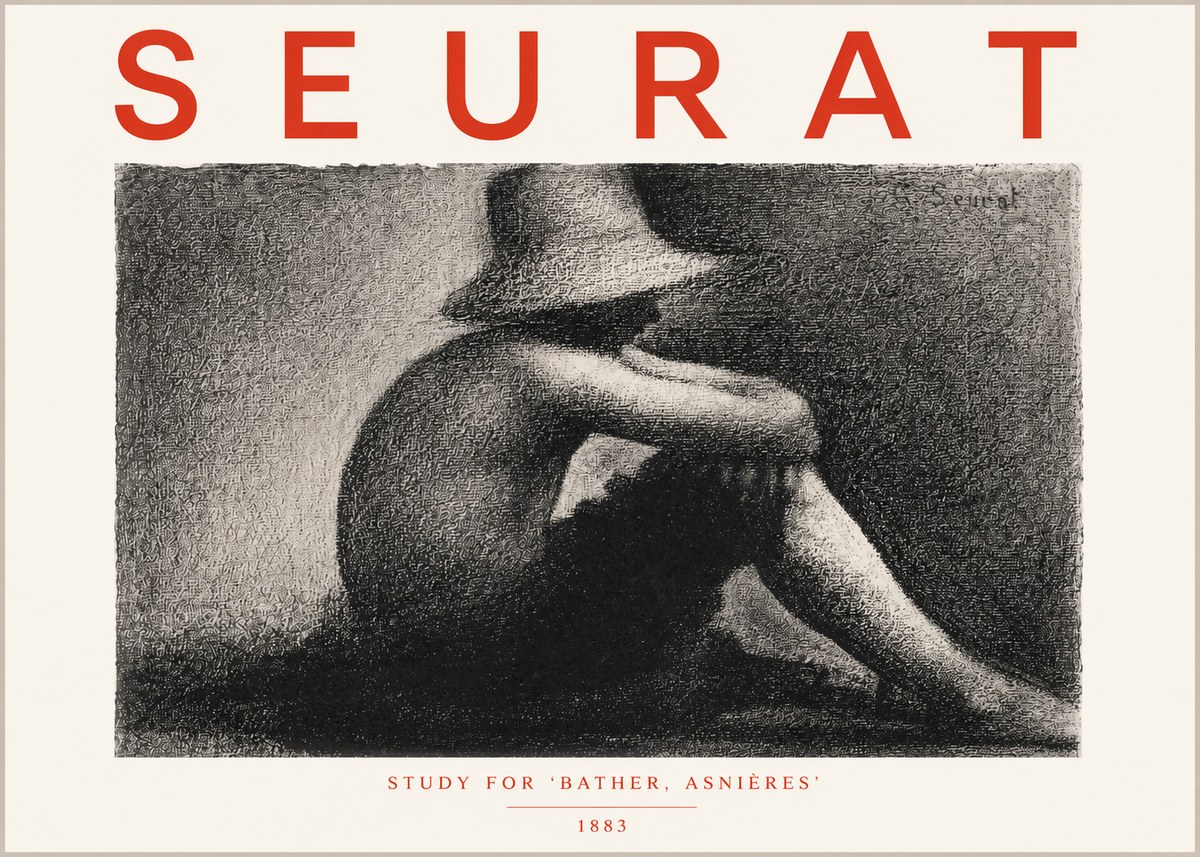 Seurat Study for 'Bather, Asnières' No5 - Affiche