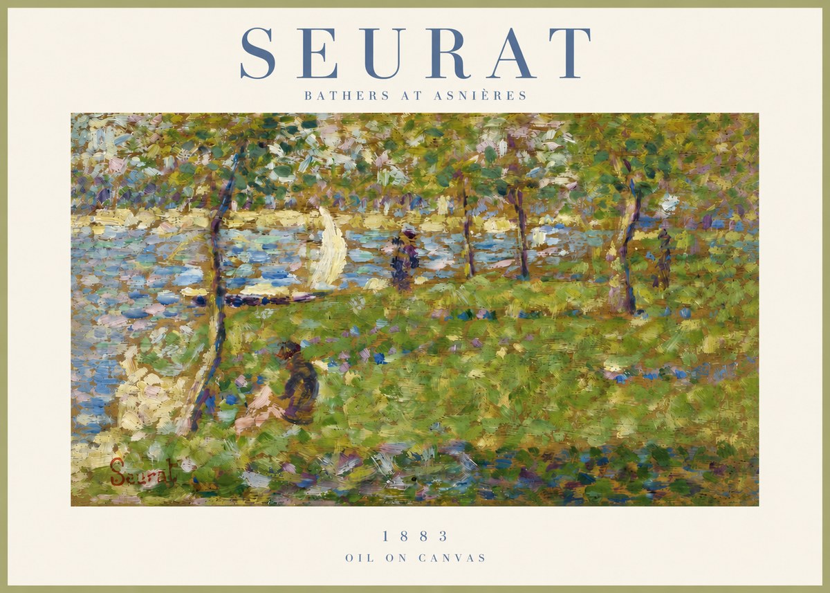 Seurat Bathers at Asnières I No3 - Affiche