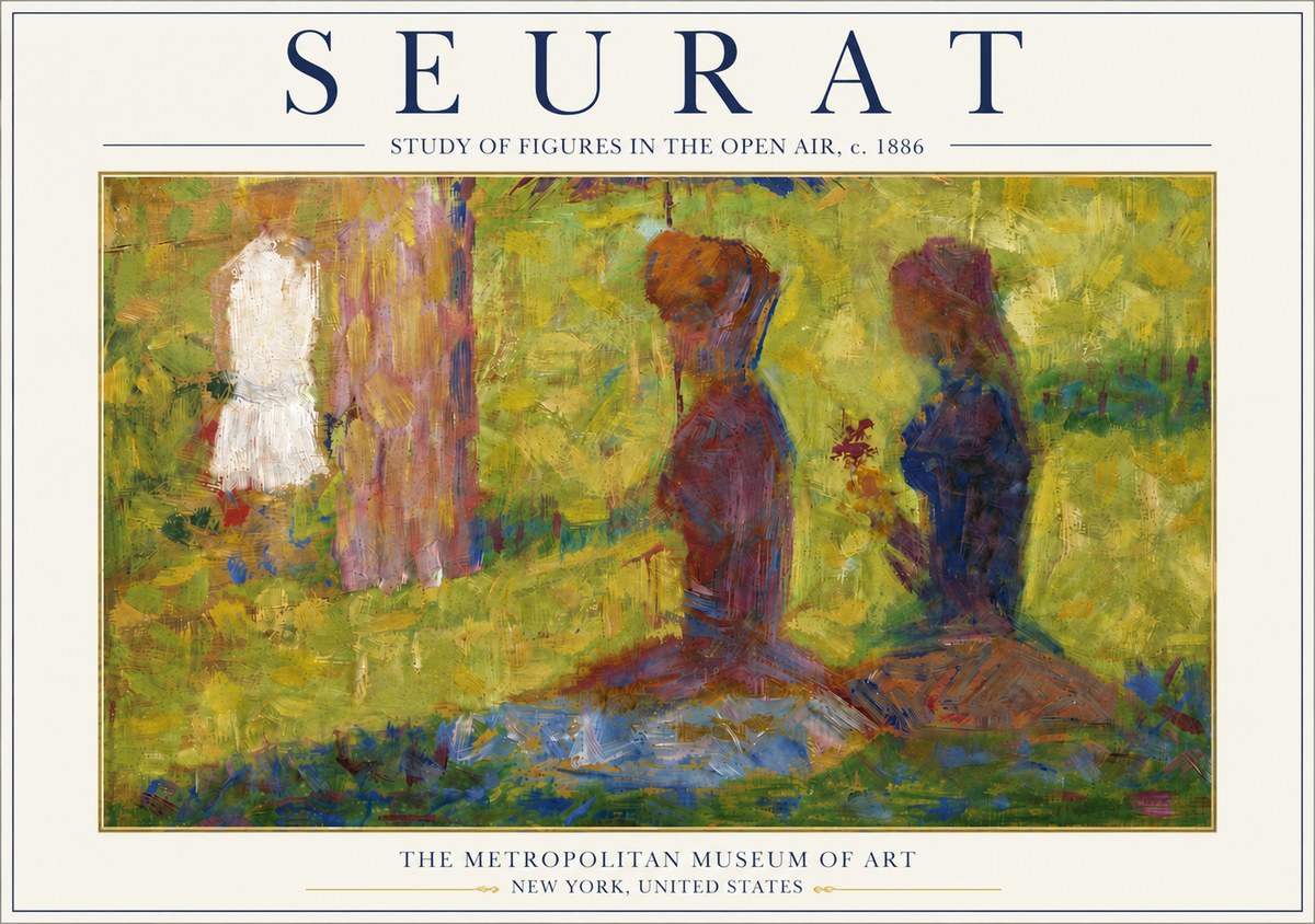 Seurat Study of Figures in the Open Air, C. 1886 No6 - Affiche