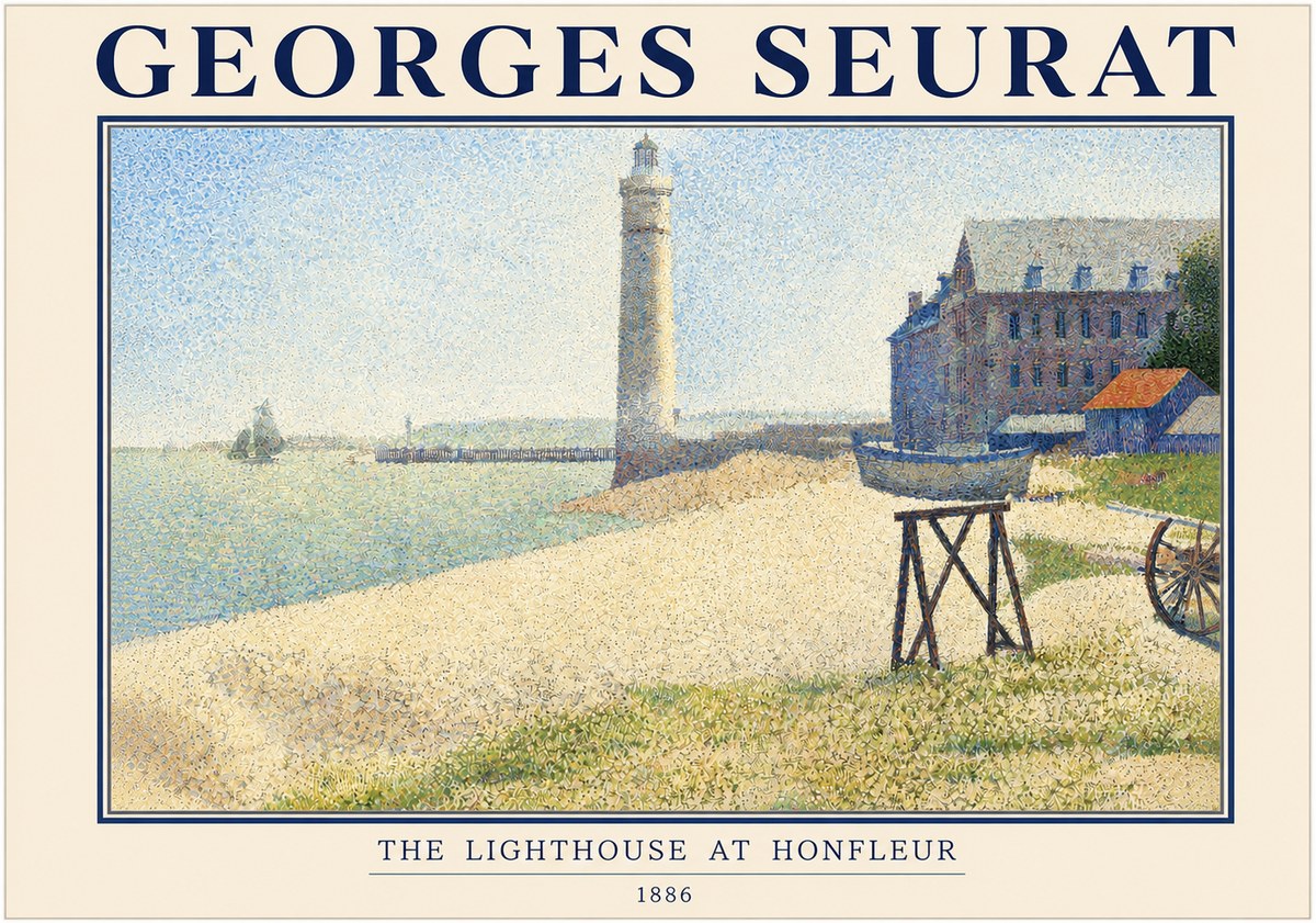 Seurat The Lighthouse at Honfleur No3 - Affiche