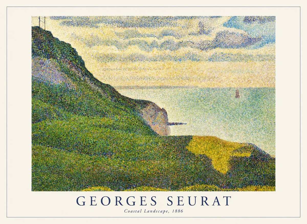 Seurat Coastal Landscape, 1886 No1 - Affiche