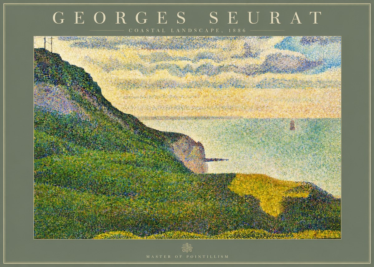 Seurat Coastal Landscape, 1886 No2 - Affiche