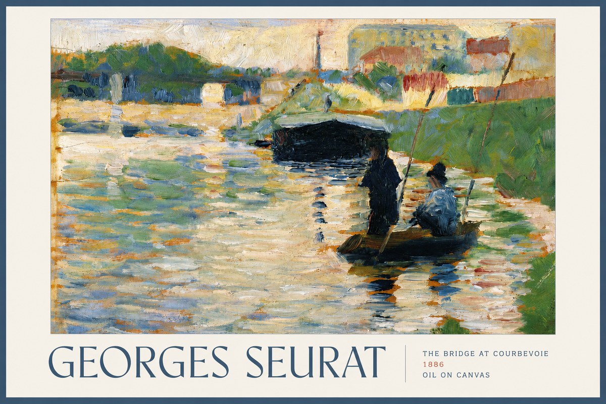 Seurat The Bridge at Courbevoie No2 - Affiche
