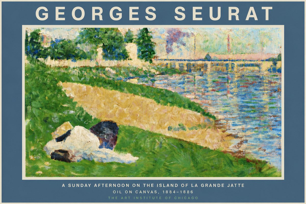 Seurat A Sunday Afternoon on the Island of La Grande Jatte II No5 - Affiche
