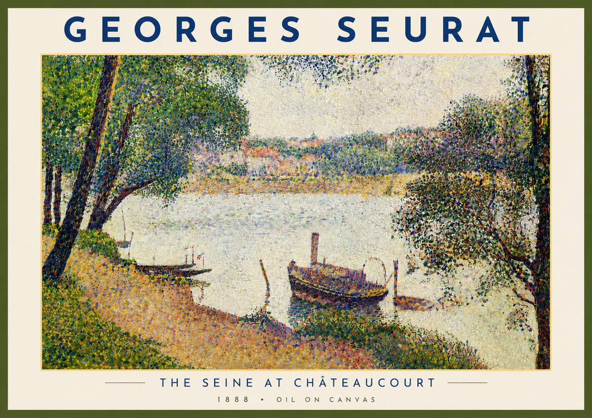 Seurat The Seine at Chateaucourt No6 - Affiche