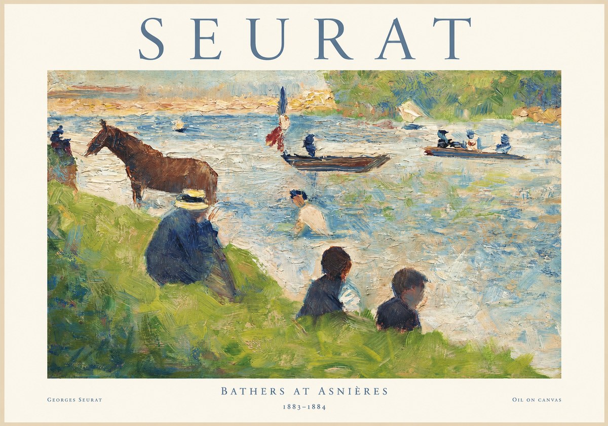 Seurat Bathers at Asnières II No1 - Affiche