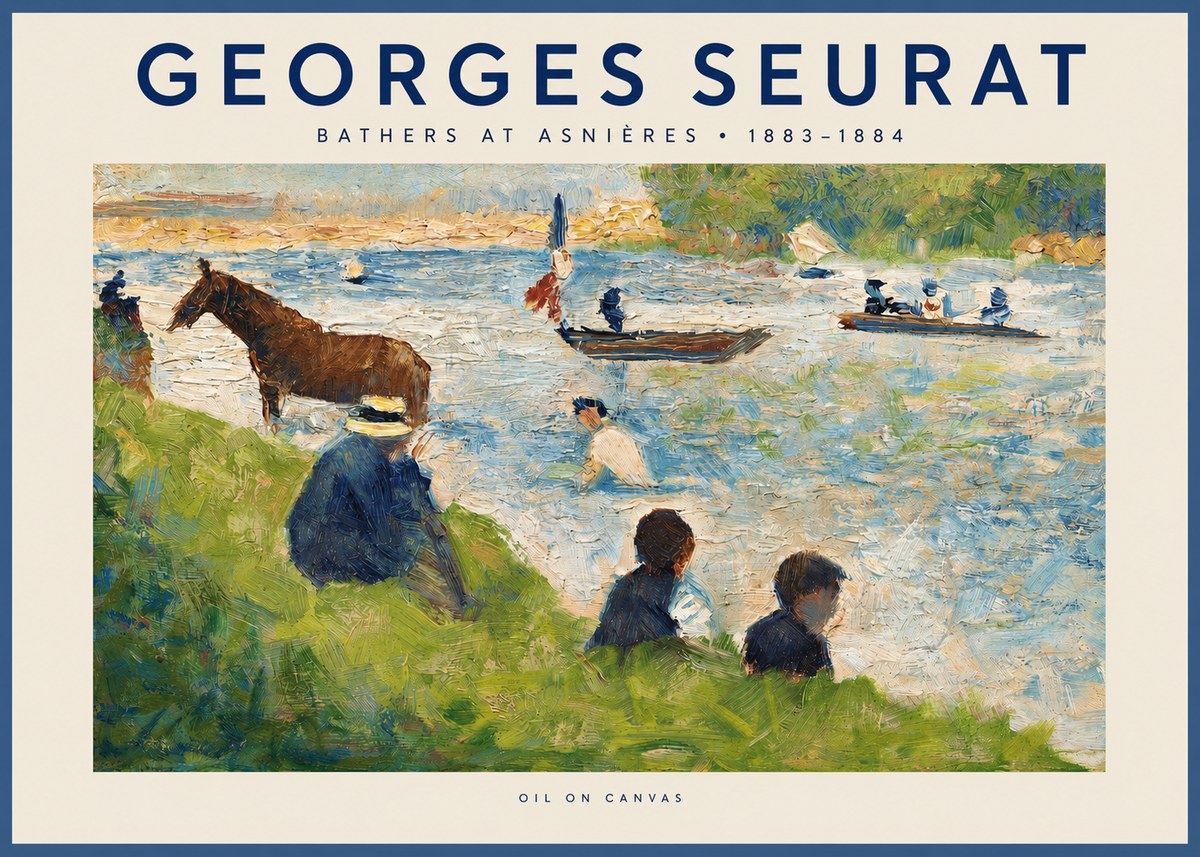 Seurat Bathers at Asnières II No2 - Affiche