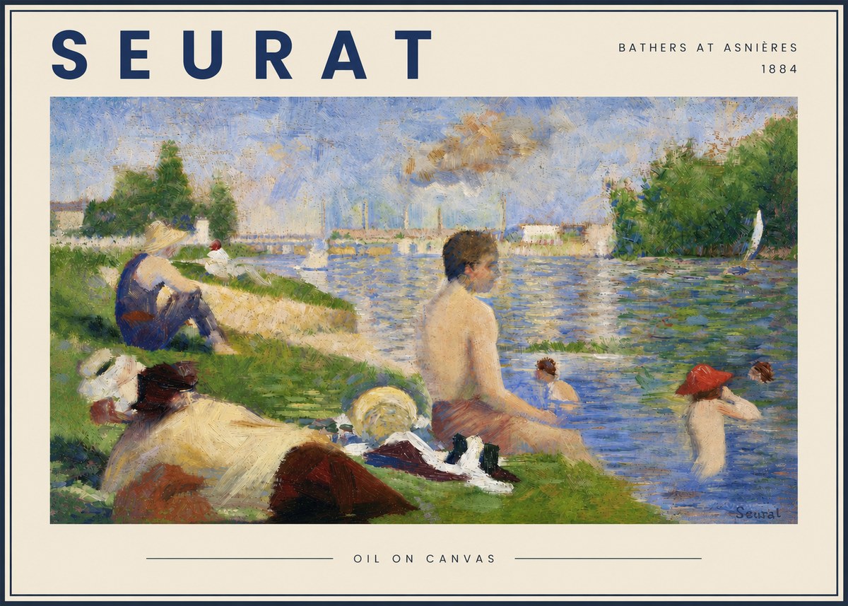 Seurat Bathers at Asnières III No4 - Affiche