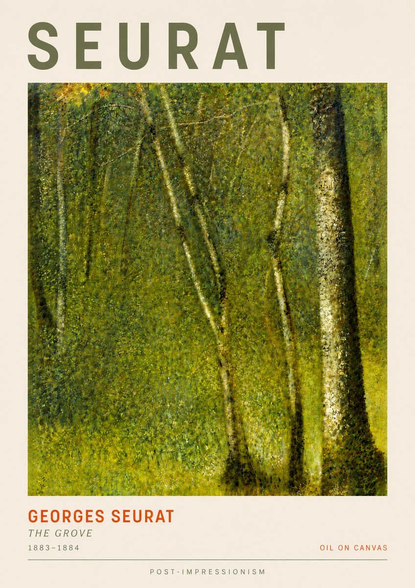 Seurat The Grove No5 - Affiche