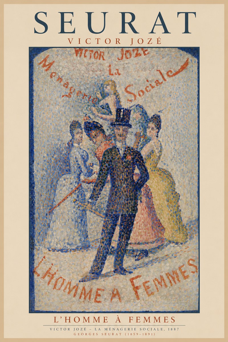 Seurat L'homme À Femmes No1 - Affiche