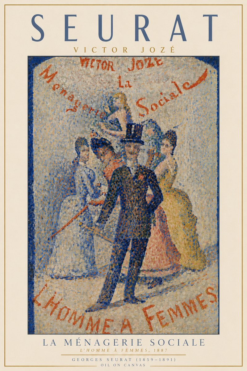 Seurat L'homme À Femmes No5 - Affiche