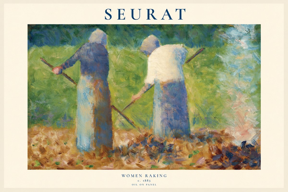 Seurat Women Raking No1 - Affiche