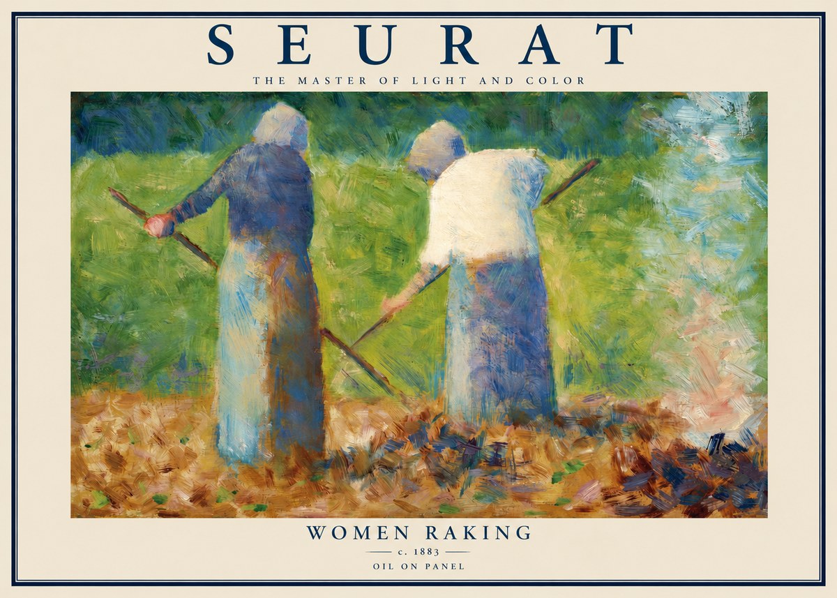 Seurat Women Raking No2 - Affiche