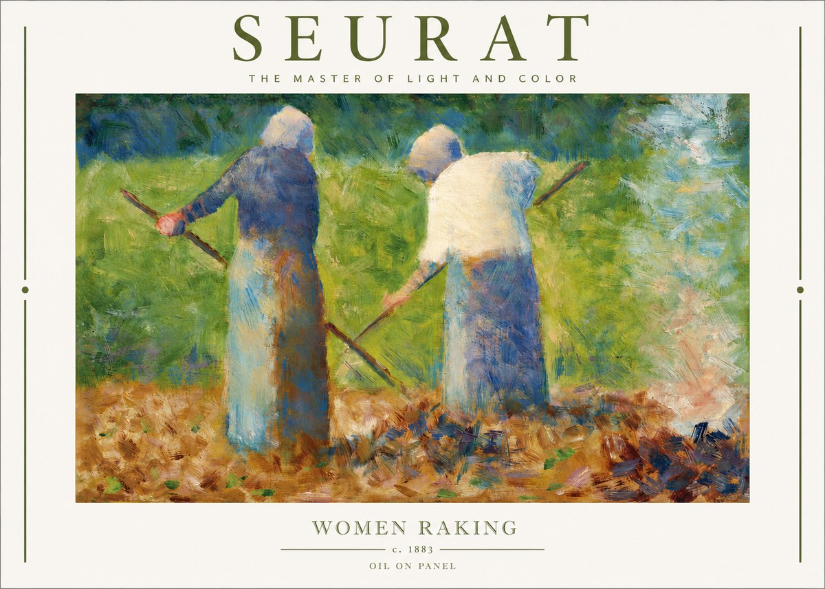 Seurat Women Raking No3 - Affiche