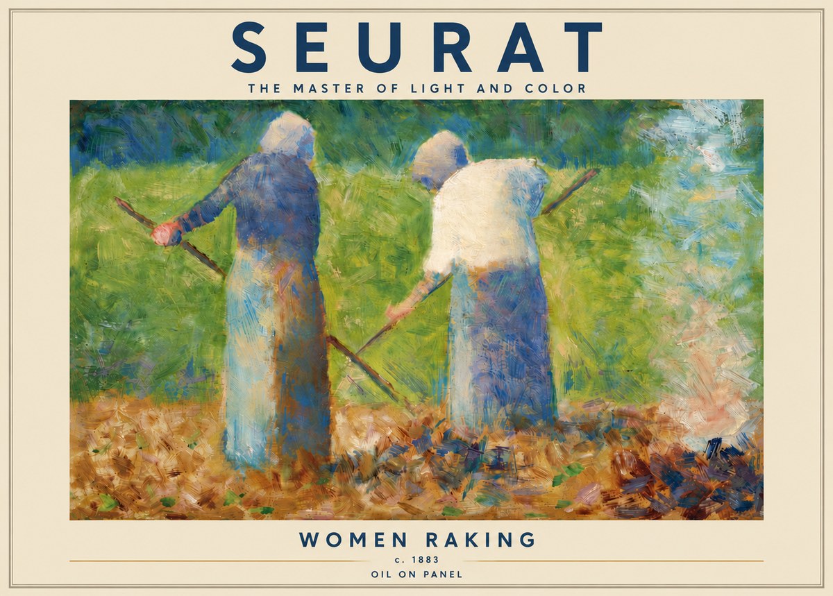 Seurat Women Raking No5 - Affiche