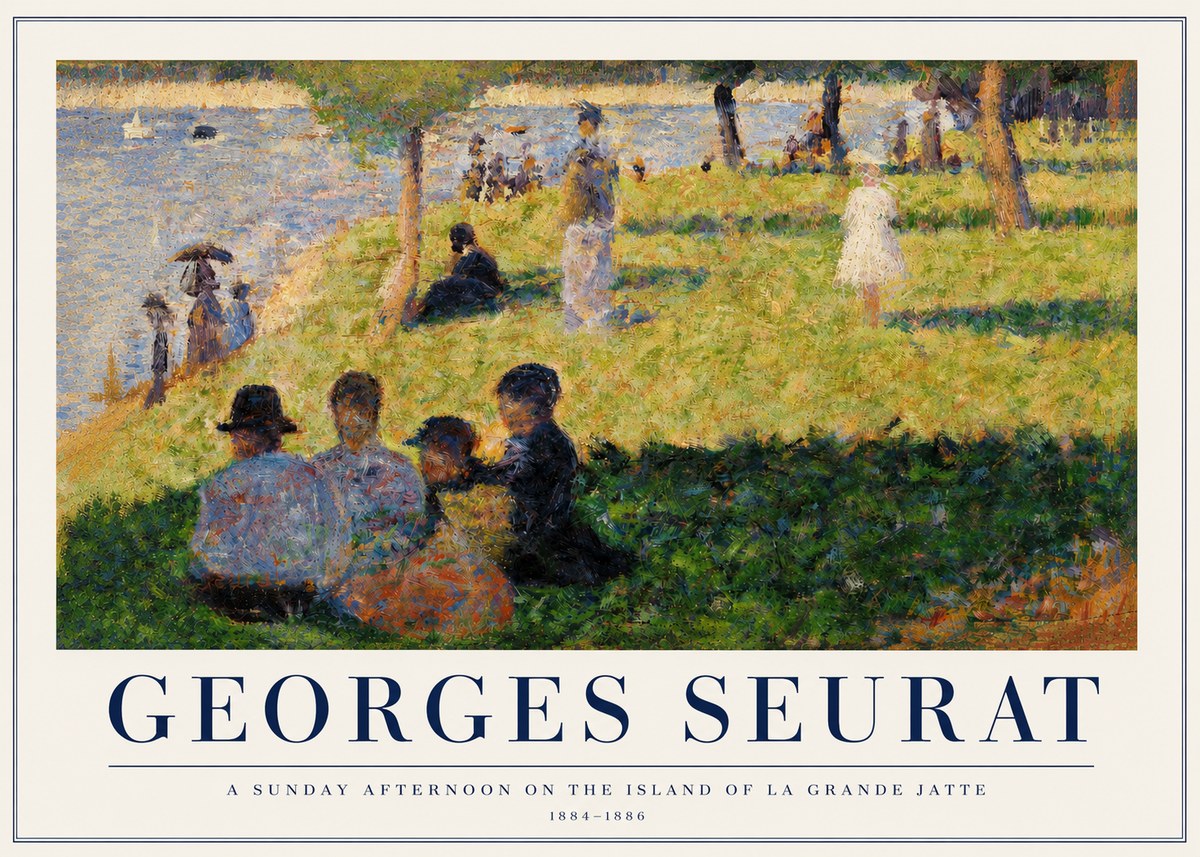 Seurat A Sunday Afternoon on the Island of La Grande Jatte IV No3 - Affiche