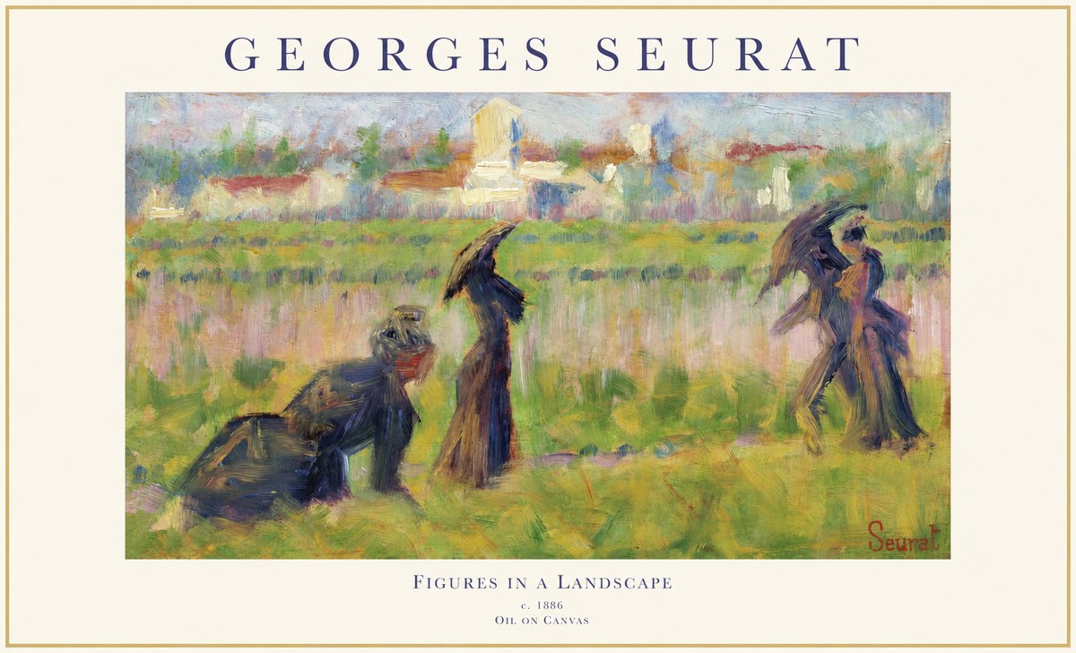 Seurat Figures in a Landscape No1 - Affiche