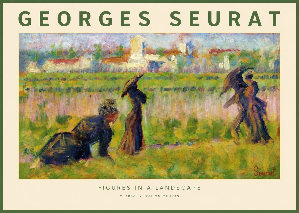 Seurat Figures in a Landscape No2 - Affiche