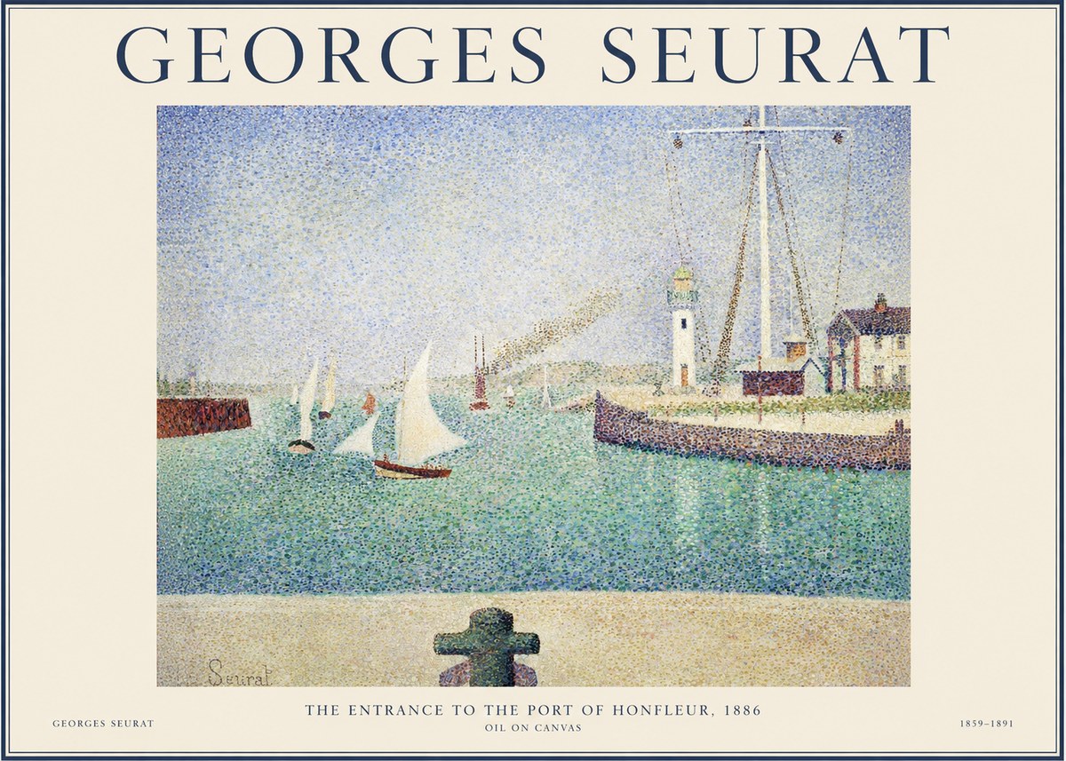 Seurat The Entrance to the Port of Honfleur, 1886 No1 - Affiche