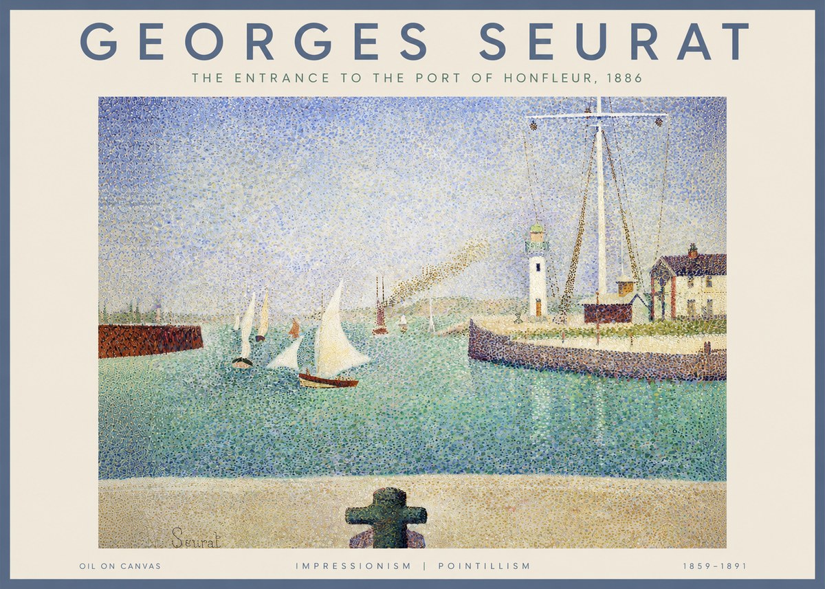 Seurat The Entrance to the Port of Honfleur, 1886 No3 - Affiche