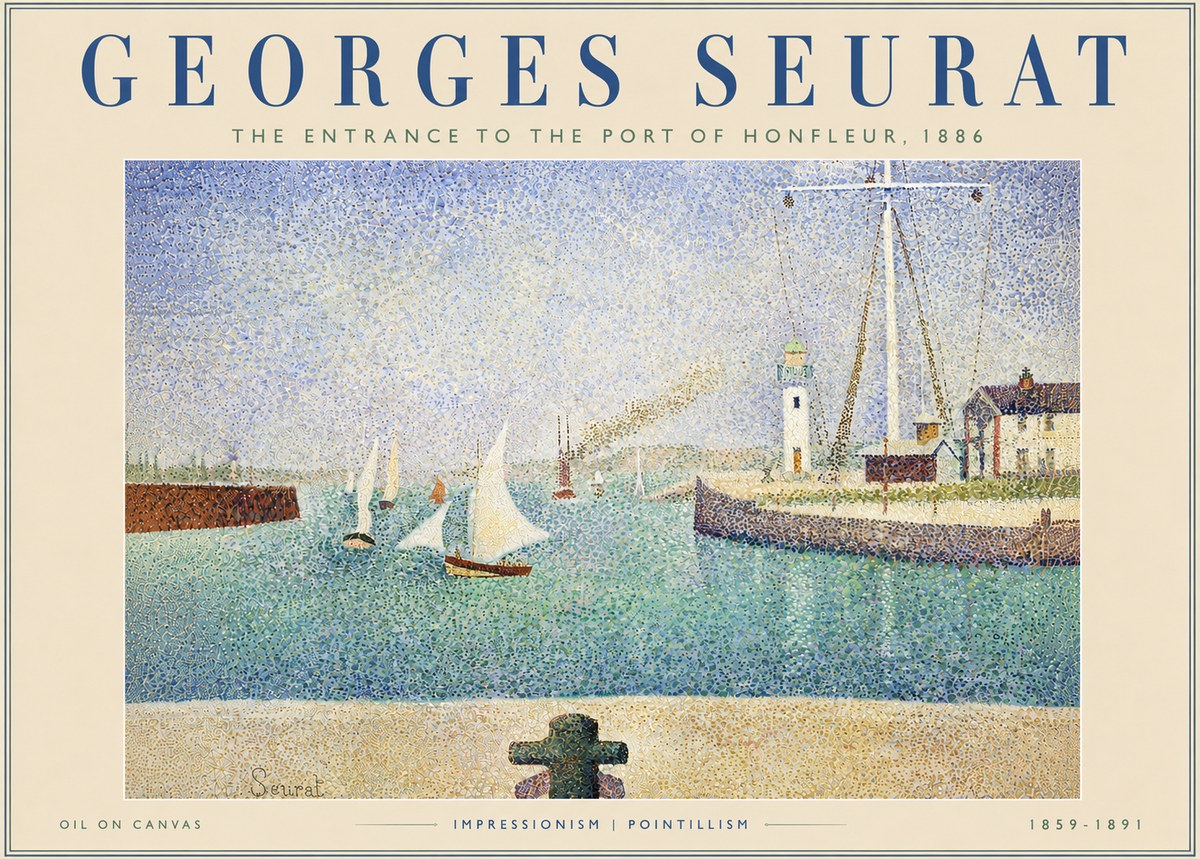 Seurat The Entrance to the Port of Honfleur, 1886 No5 - Affiche